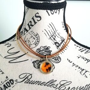 Ralph Lauren Gold Tortoise Shell Pendant Necklace
